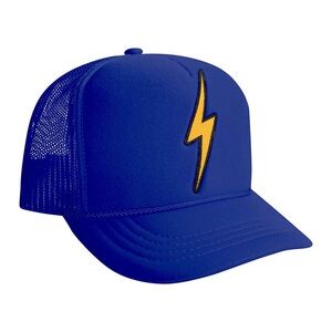 New with tags - Aviator Nation - KID'S BOLT VINTAGE TRUCKER HAT - Color: Royal